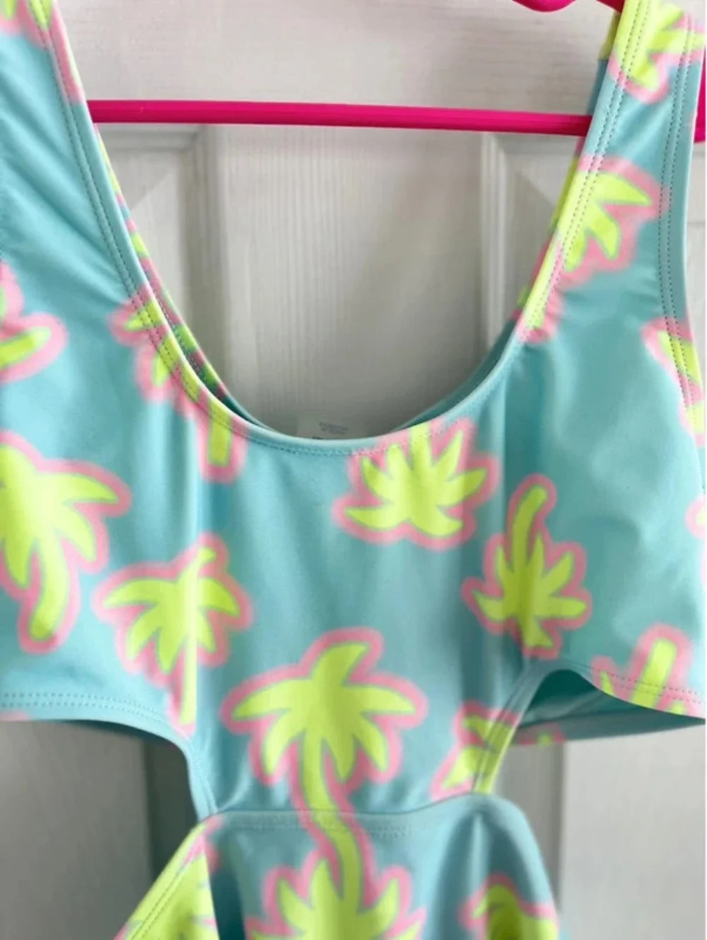 XL Girls summer swimming suite bow sides open one piece